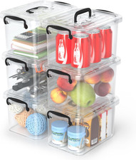 Plastic Storage Containers with Lids - 6 Pack 6 Quart Clear Storage Bins with Li