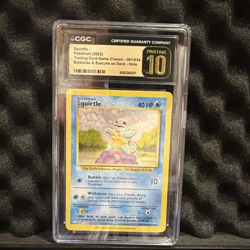 Pokémon Squirtle 001/034 Blastoise & Suicune Ex Deck Classic Holo - CGC 10 🔥