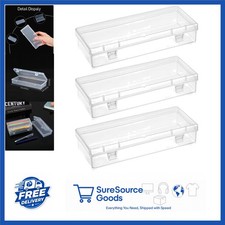Small Rectangle Storage Containers 3pcs with Hinged Lid for Beads and Crafts