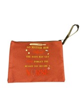 Nurse Appreciation Canvas Cosmetic Bag Red Scrub Design/Inspirational Quote