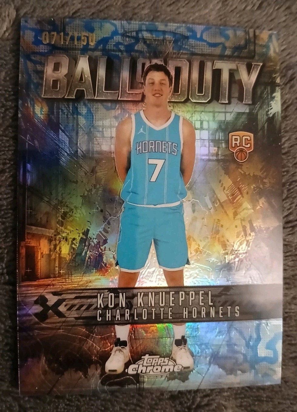 2025-26 TOPPS CHROME KON KNUEPPEL Ball Of Duty BLUE REFRACTOR RC SP s#'d /150