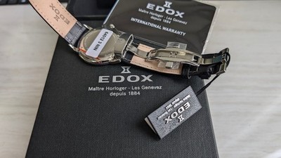 Edox Les Bemonts Black Luxury Swiss Men Dress Watch 64012-3-NIN