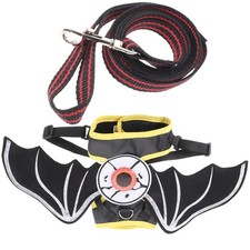 Cat Hiking Leash Set Bat Style Vest Harness for Walking Decorative