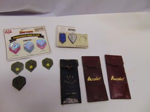 lot of dimplex tri pack flights tuning system & leather cases harrows Accudart