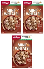 Kellogg's Mini-Wheats Cereal Brown Sugar Flavor, Family Size, 650g (3 Pack)
