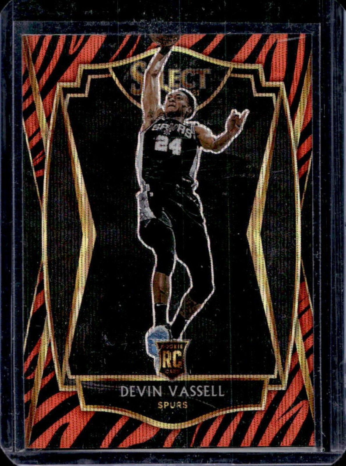 2020-21 Panini Select Devin Vassell RC Tiger Prizm Premier Level #179 Spurs