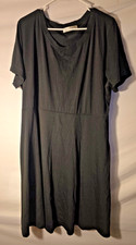 Nemidor Black Midi Dress Comfy Casual Short Sleeve Plus Size 24 3X Gothic Classy