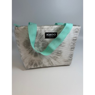 Igloo Mini Essential Insulated Tote Cooler Bag Gray Tie Dye Aqua 9 Can