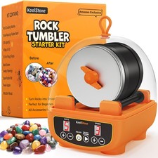 C5 Rock Tumbler for Kids - Dual Noise-Reduction for Quiet Tumbling, Adjustabl...