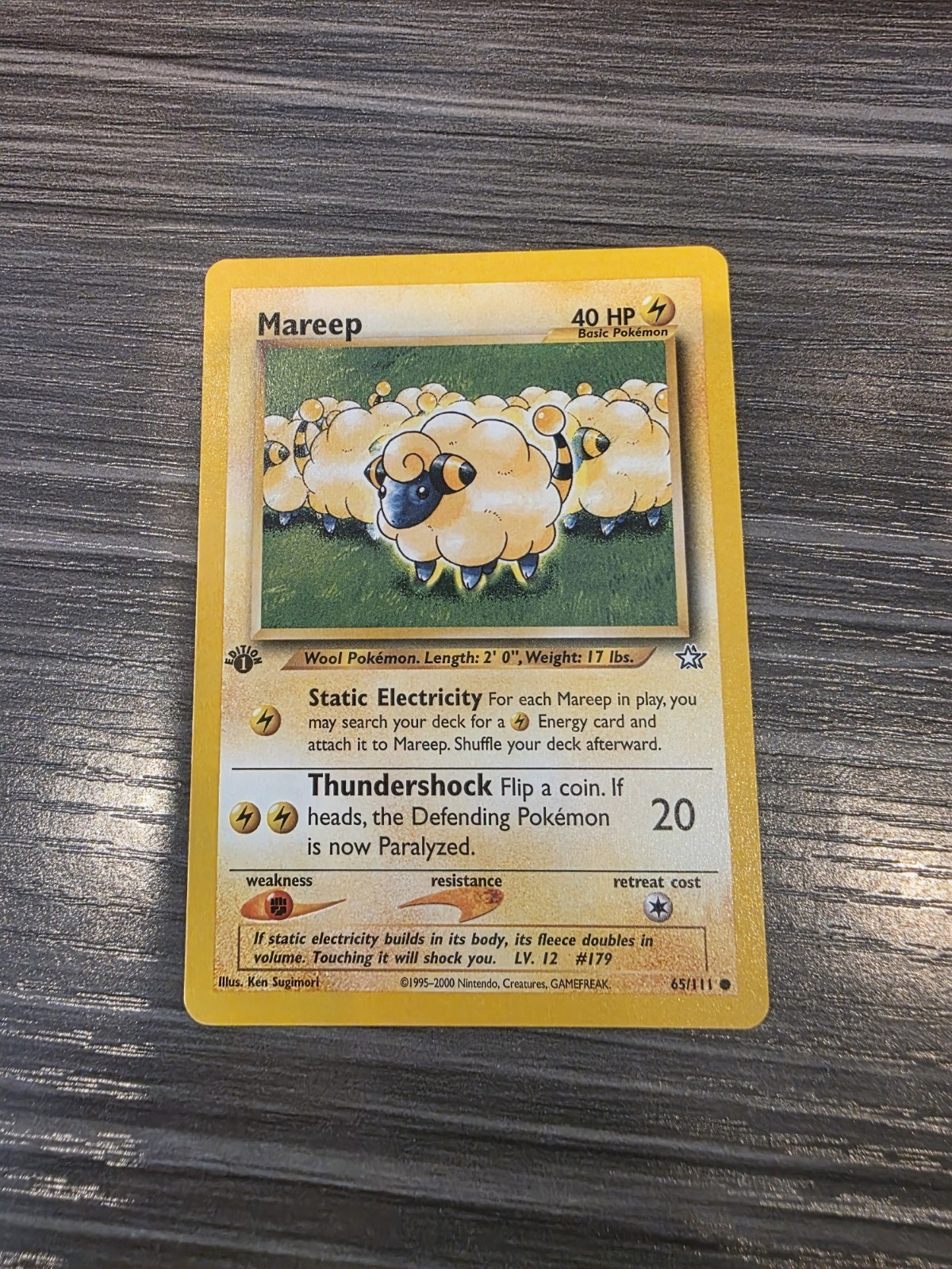 NM /MINT! Mareep 65/111 Common Neo Genesis Pokemon 1st Edition Card