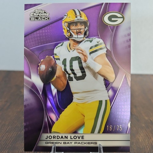 Jordan Love 2025 Topps Chrome Black Purple 16/75 #40 Packers