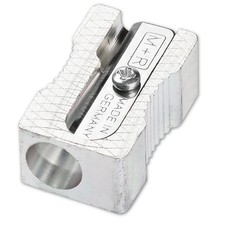 Bleistiftanspitzer, Blockform Metall Möbius + Ruppert, aus Magnesium