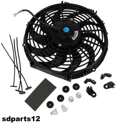 12'' Universal Schmal Elektrisch Kühler Lüfter Gegentakt 12v 80w mounting Satz