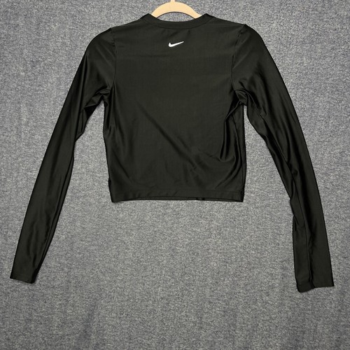Nike Dri-FIT Training Top Womens Small Black Long Sleeve Crop Shirt. Workout Top - Picture 3 of 7