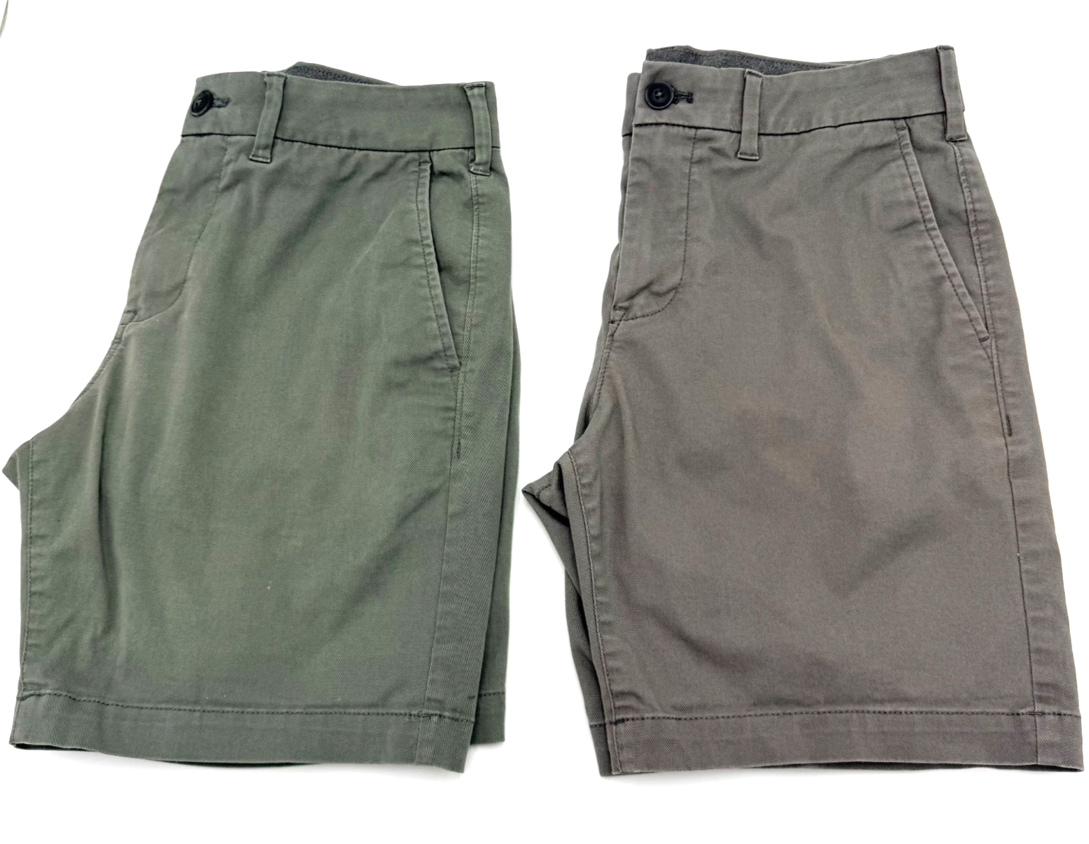 Express Men’s Shorts Size 28 Gray & Green Chino Casual Cotton Blend Set of 2