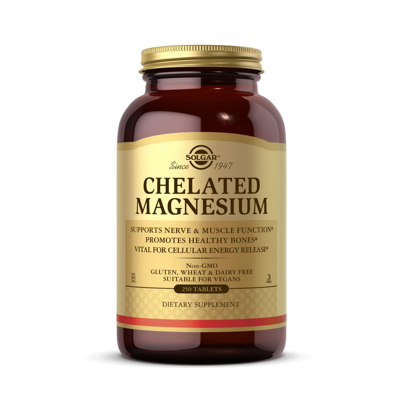 Red Bottom Formal Solgar Chelated Magnesium, 250 Tablets - Supports Nerve & Muscle ...