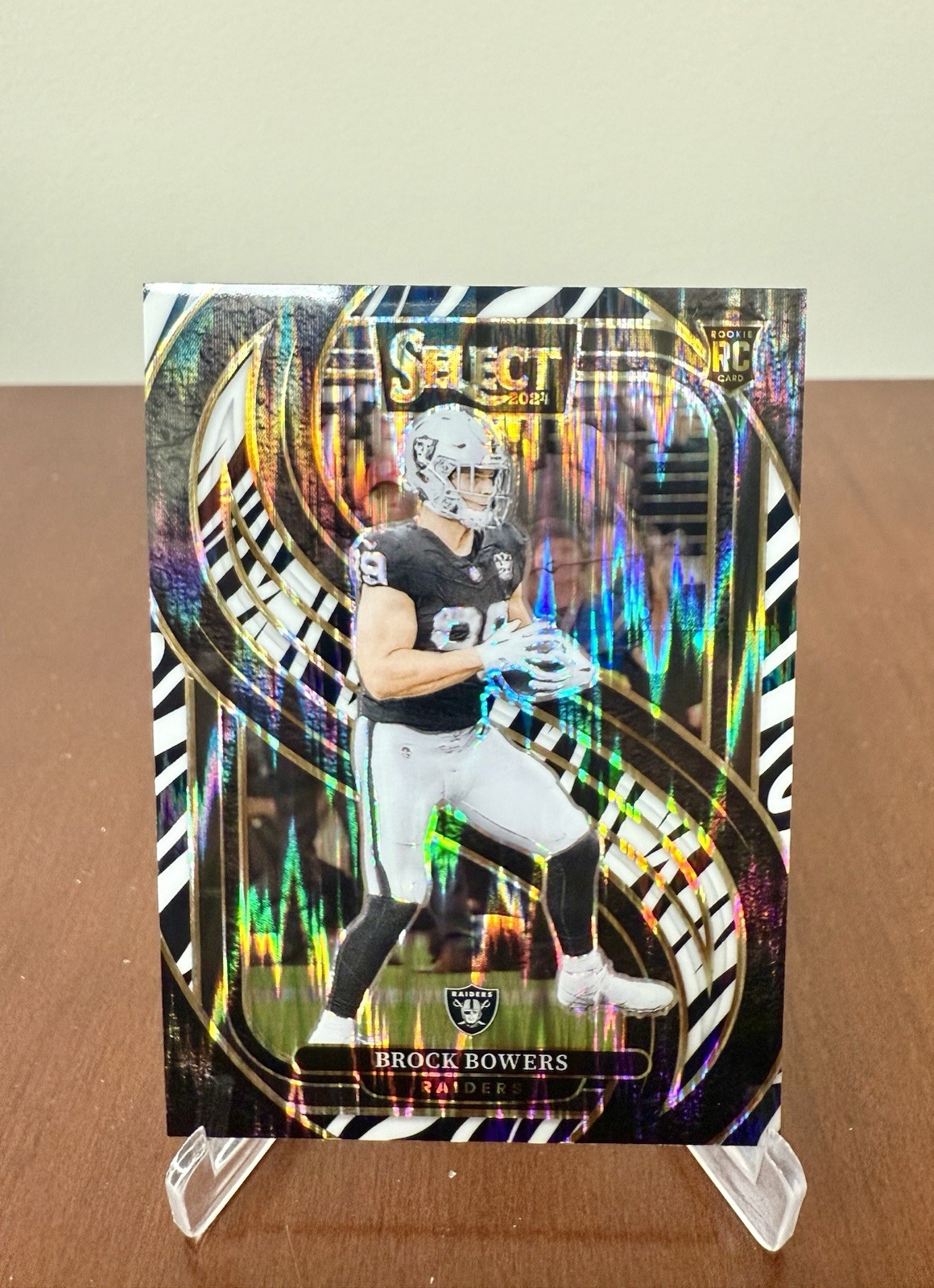 2024 Panini Select Brock Bowers RC Zebra Prizm SSP Case Hit Raiders Rookie #118