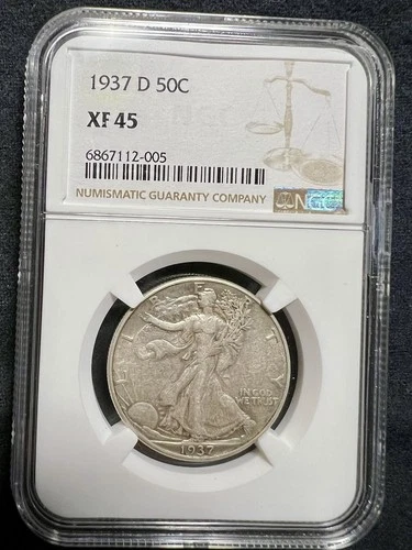 1937-D Liberty walking Silver Half Dollar XF45 NGC SLAB