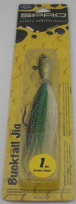 Spro SBTJGS-1 Prime Bucktail Jig 1 oz. Color Green Shad