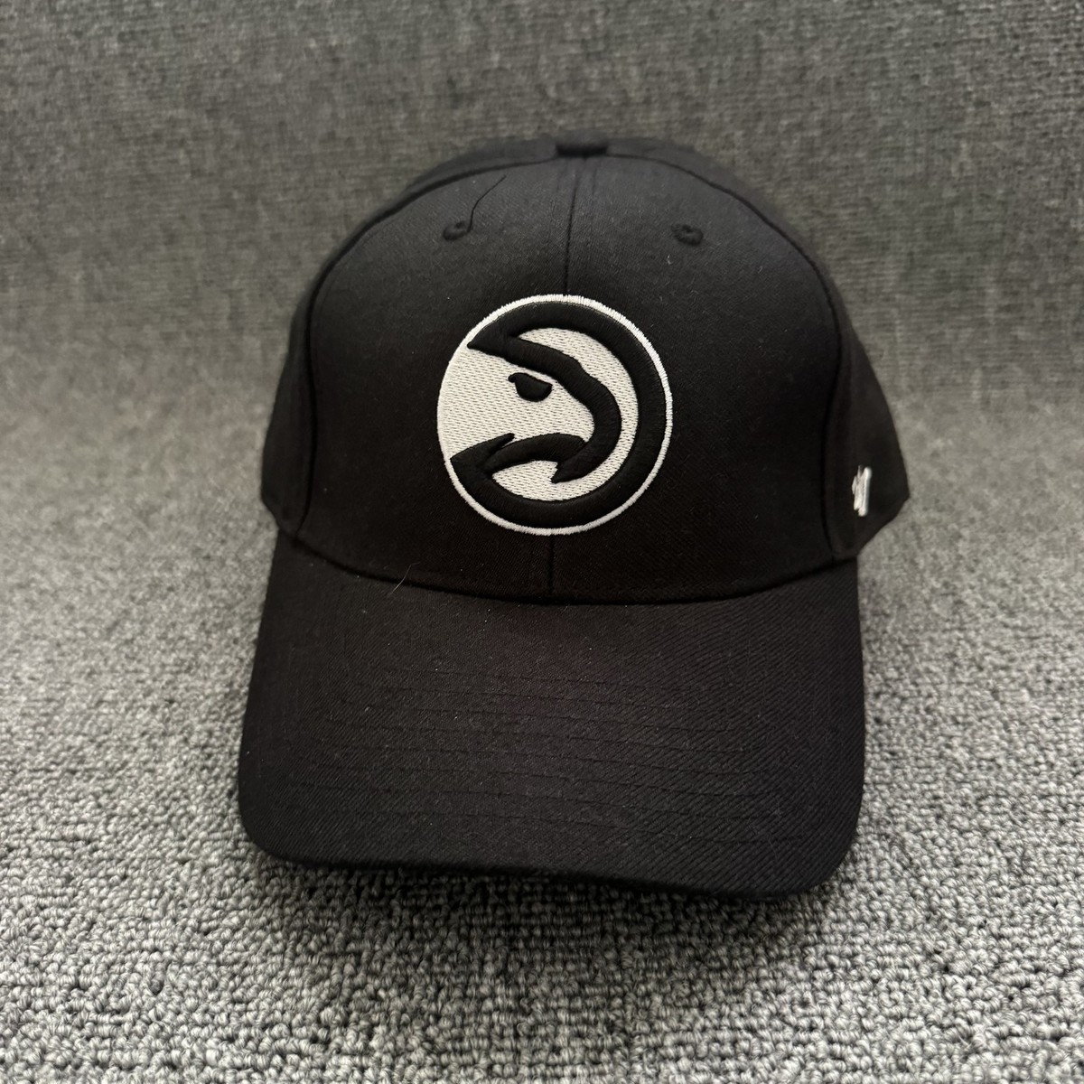 '47 Brand Atlanta Hawks Baseball Cap Strapback Black ATL NBA Hat