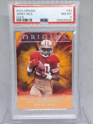 2024 Panini Origins - Jerry Rice #44 Gold /25 PSA 8