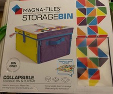 New Magnatiles Storage Zip Bin  28 X25" Mat. Collapsible. 13x11X8" Bin.
