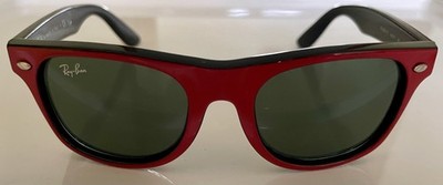 Ray-Ban Junior Wayfarer Rot Schwarz Kinder Sonnenbrille RJ 9035S 162/71
