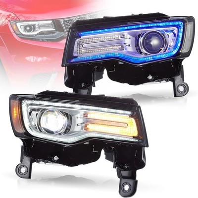VLAND Chrome LED Scheinwerfer Für 2014 22 Jeep Grand Cherokee W/Startup (E9)