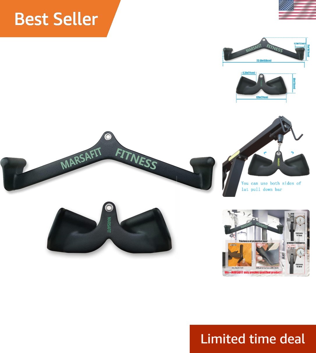 Accesorio de polea de agarre moleteado duradero para entrenamientos mejorados de espalda y brazos