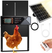 Automatic Chicken Coop Door Solar Powered 4 10.8L x 2.3W x 14.2H Black Coop Coop