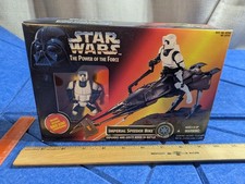 Star Wars POTF Power Of The Force Imperial Speeder Bike w  Biker Scout 1995