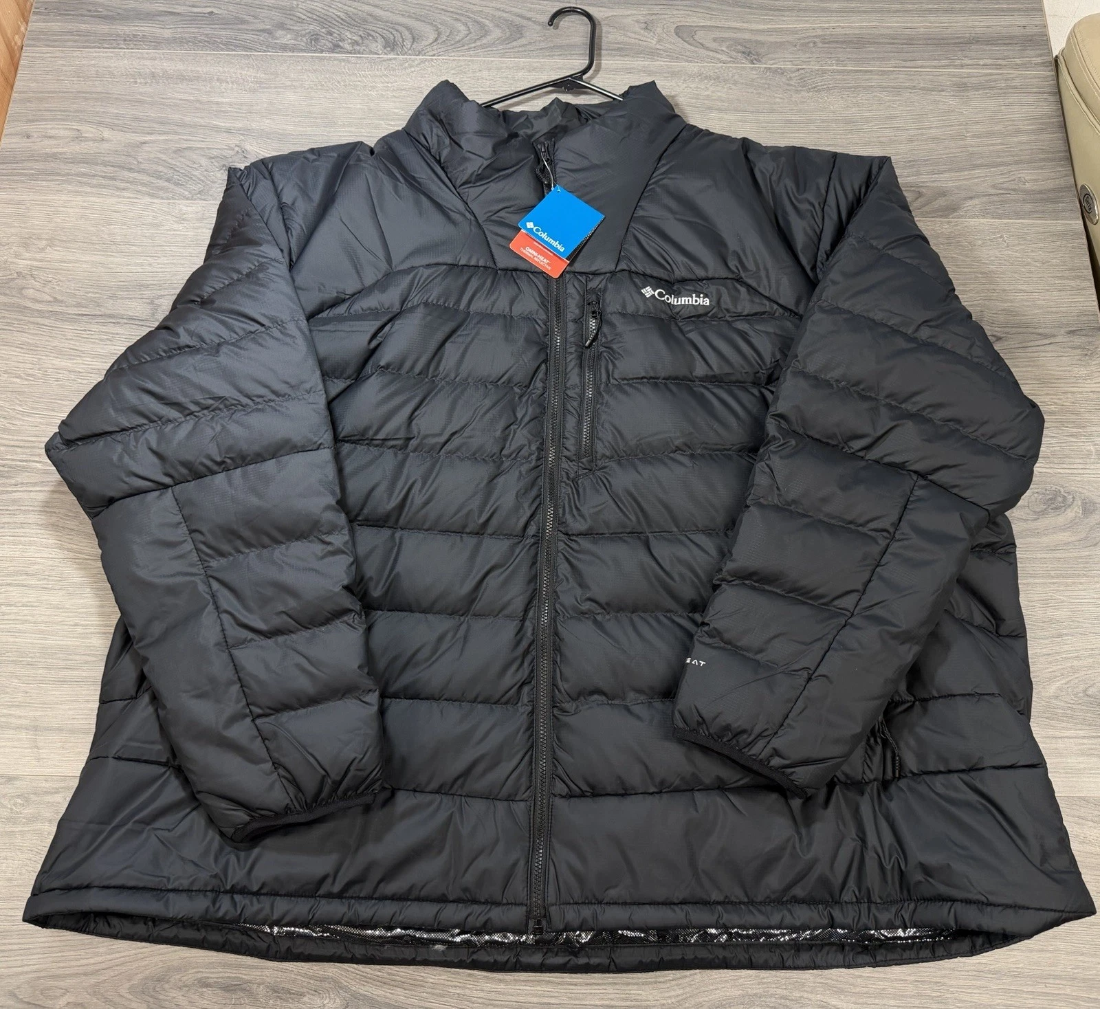 Men’s Columbia Autumn Park Down Omni Heat Hooded Jacket 6X NWT Black Outdoor