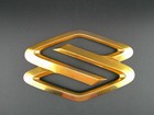 Suzuki Gold Chrome S Emblem Badge Logo OEM V200 8068 Genuine Vintage