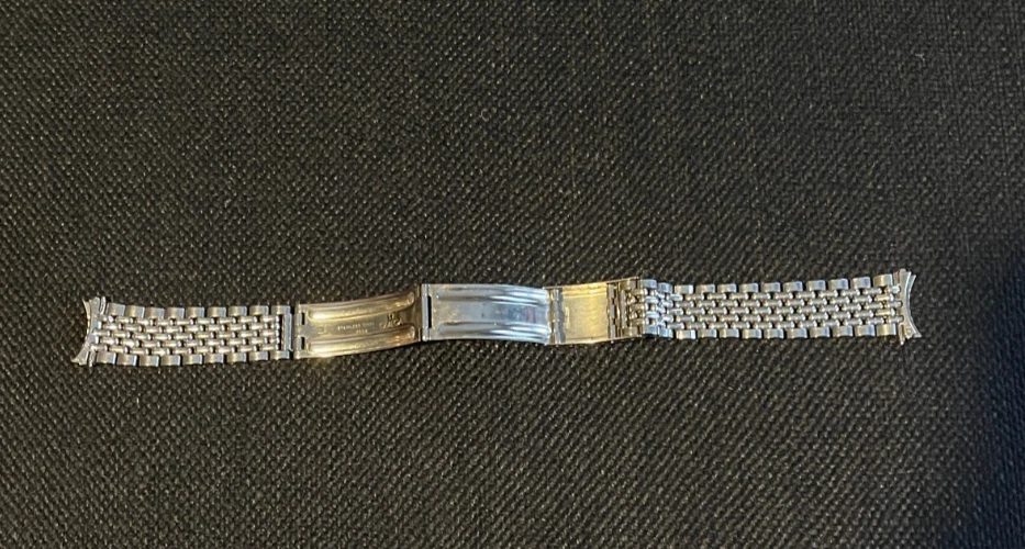Omega No. 12 1502 Steel Clasp Bracelet Beads 1960s 1970s Vintage End Links - Image 3 of 4