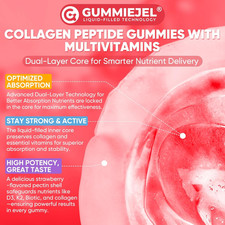 Collagen Peptide Gummies for Women Men Sugar-Free, Multi Collagen Hydrolyze...