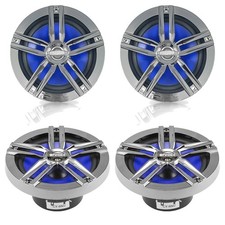 4x Enrock Marine Audio 6.5" Water-Resistant Speakers Charcoal 