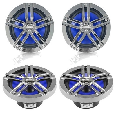 4x Enrock Marine Audio 6.5'' Water-Resistant Speakers (Charcoal)