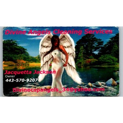 Divine Angels Cleaning Services Jacquetta Jackson Vintage Business Card STB7-BC6