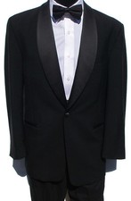 41R Mens Classic Black 1 Button Shawl Tuxedo Package Prom Wedding Formal Evening