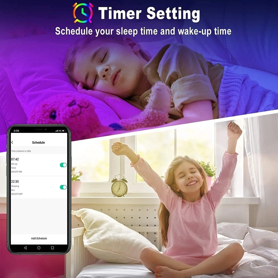 LED Strip Lights 50ft Music Sync Bluetooth 5050 RGB Room Light with Remote - Image 3 of 4