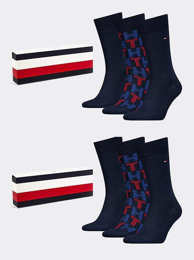 Tommy Hillfiger Mens 6 Pairs Mixed Socks Gift Boxed