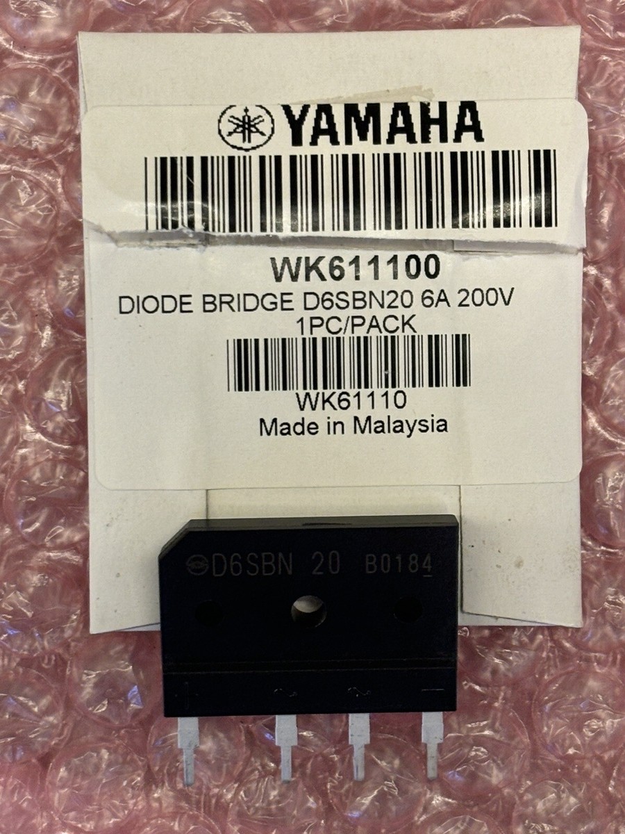 OEM Yamaha WK611100 DIODE BRIDGE RECTIFIER D6SBN20 6A 200V | eBay