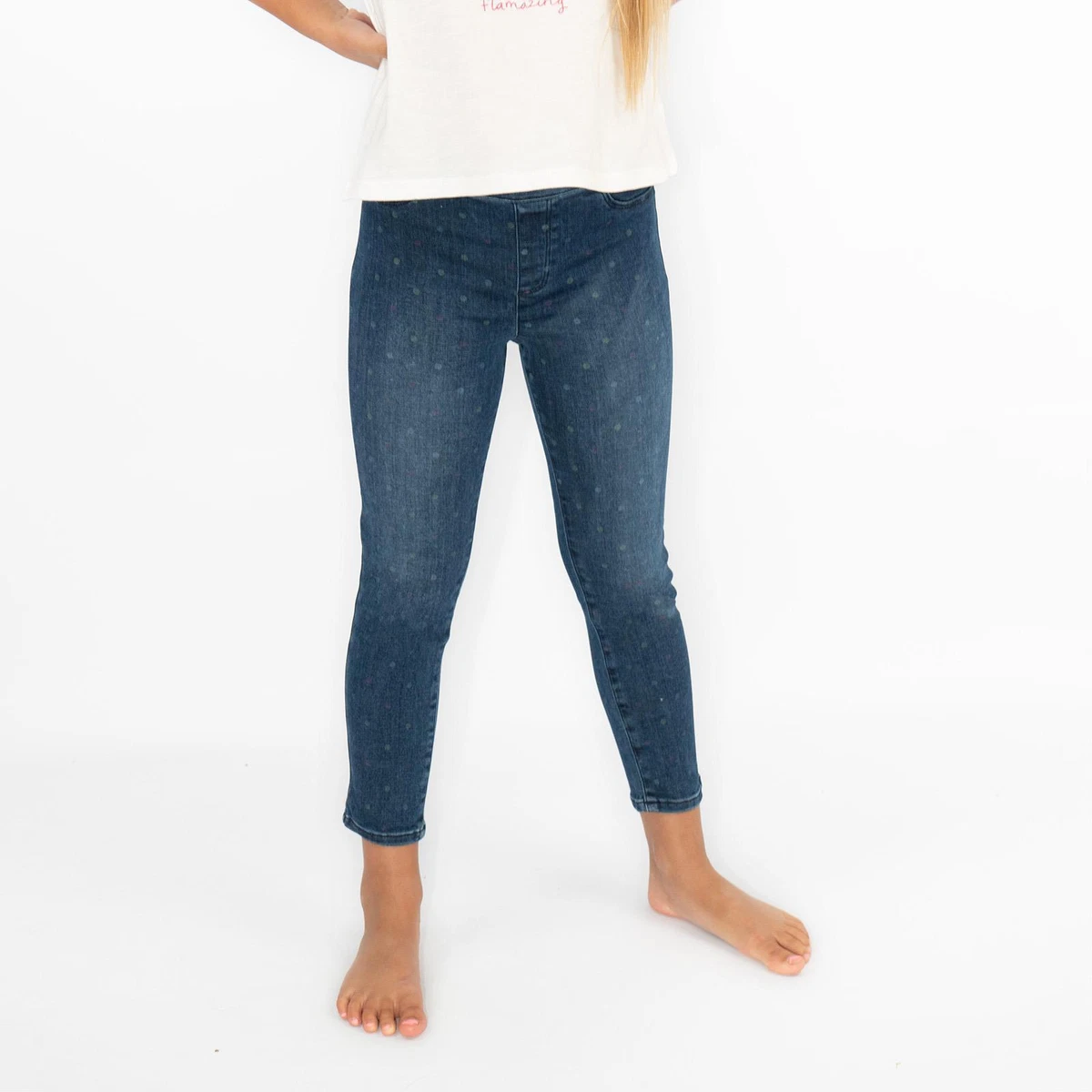 Mimi High Waisted Stretchy Denim Jeggings in Navy