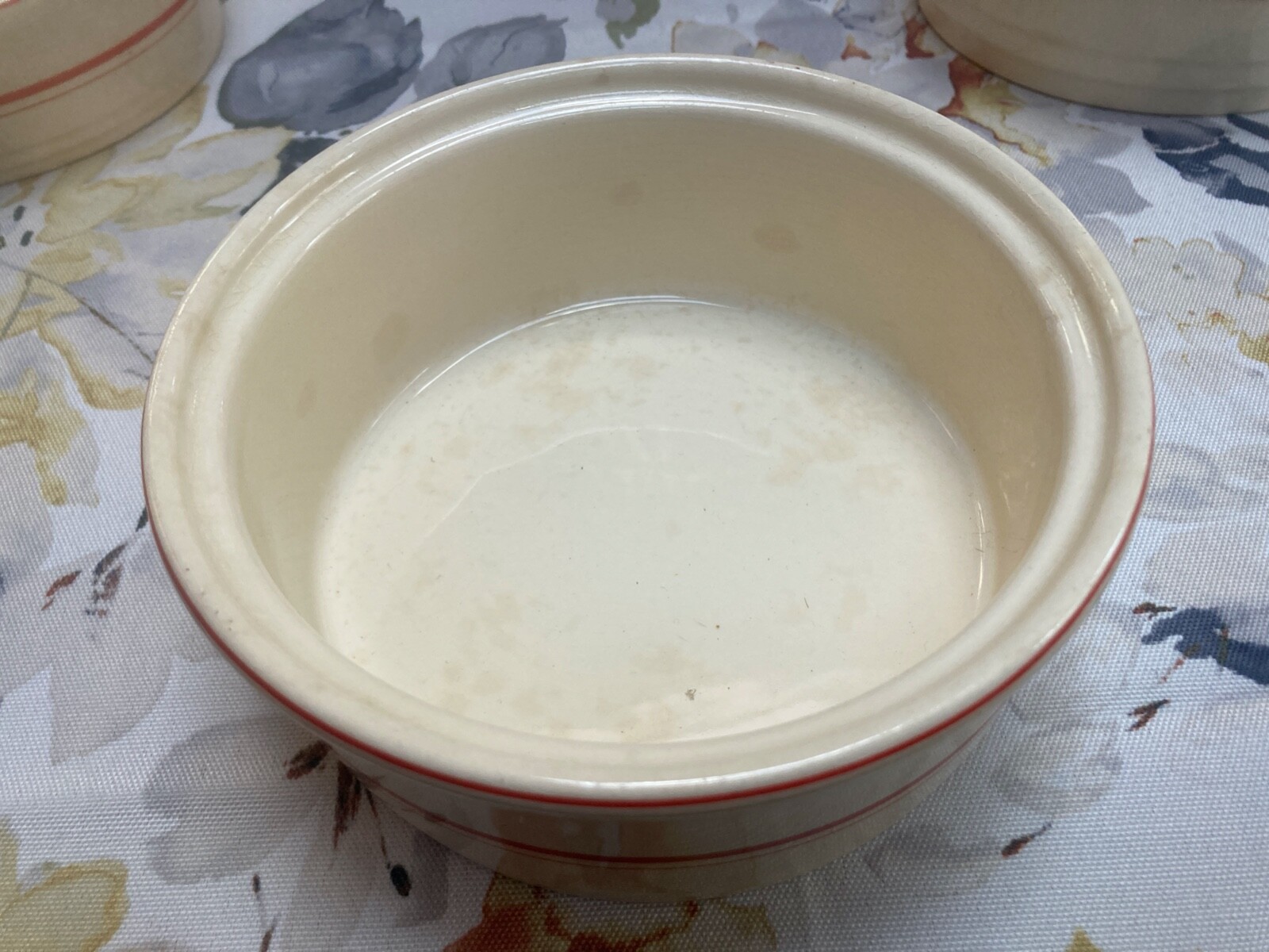 Vintage Universal Potteries Art Deco Red Stripe Refrigerator Stacking Set