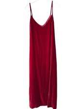 Reformation RED Holiday Party Velvet Velour Slip Strappy Dress - L