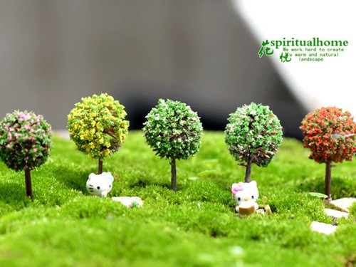 20pcs Mixed Color Mini Trees 35mm for Miniature Fairy Garden Dollhouse Plant Pot - Afbeelding 4 van 6
