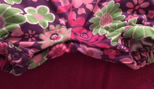 Girls Sizes 6-9 and 24 Months and 4T Purple, Pink and Green Flowered Sunsuit - Picture 3 of 4