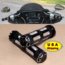 Cut Grips Grip For Harley Touring Road King Glide 1" Handlebar Hand Bars CNC USA