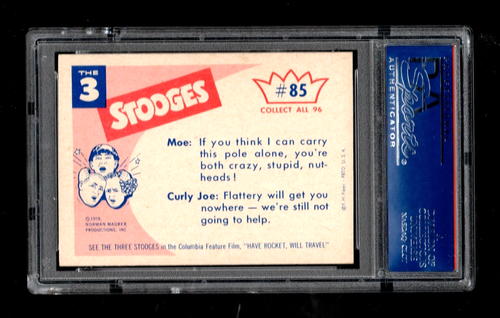 1959 Fleer Three Stooges #85 Give me a hand I can't carry it all by myself PSA 9 - Picture 2 of 2