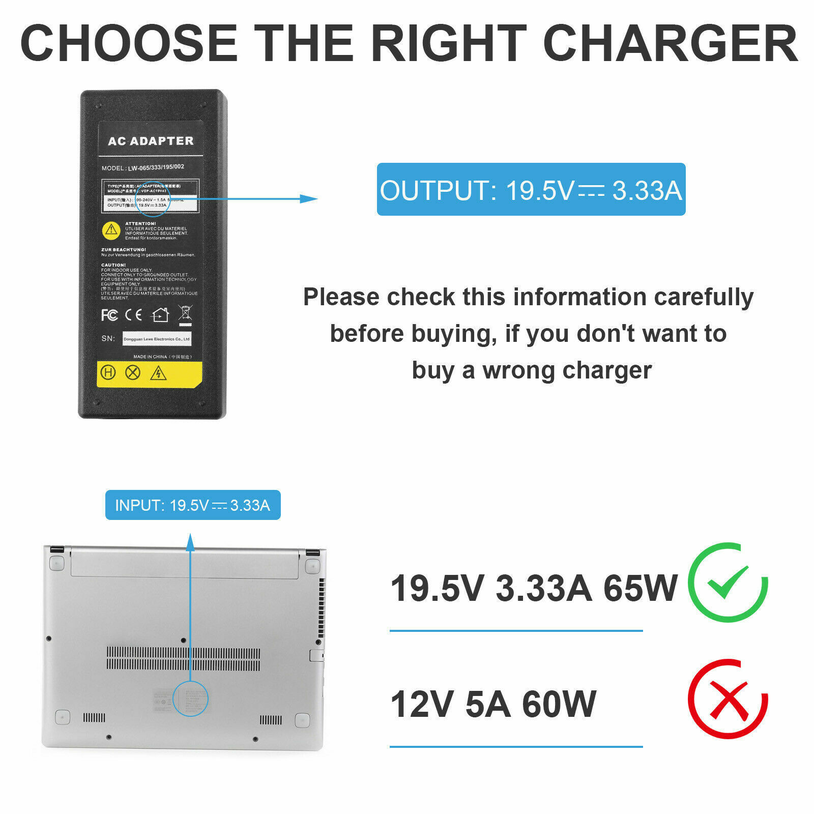 65W AC Adapter Laptop Charger for HP Pavilion 11 14 15 17, HP Stream 11 13 14
